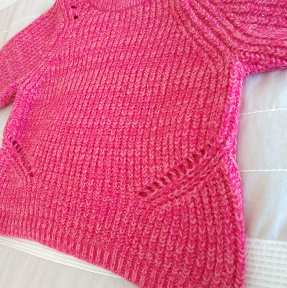 NWT Loft pink cable knit sweater, PXS - Picture 6 of 7